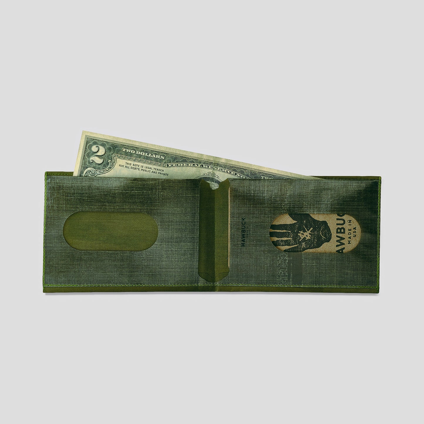 Lean™ Wallet, H01, Green, $, with Dyneema® Composite Fabric Hybrid