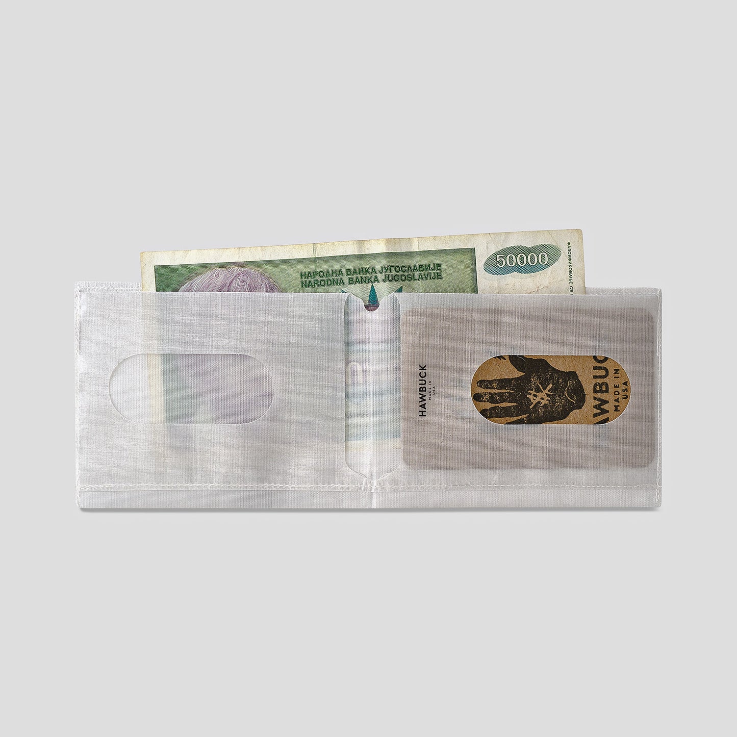 Lean™ International Wallet, H09, White, Fr. C$, with Dyneema® Composite Fabric Hybrid