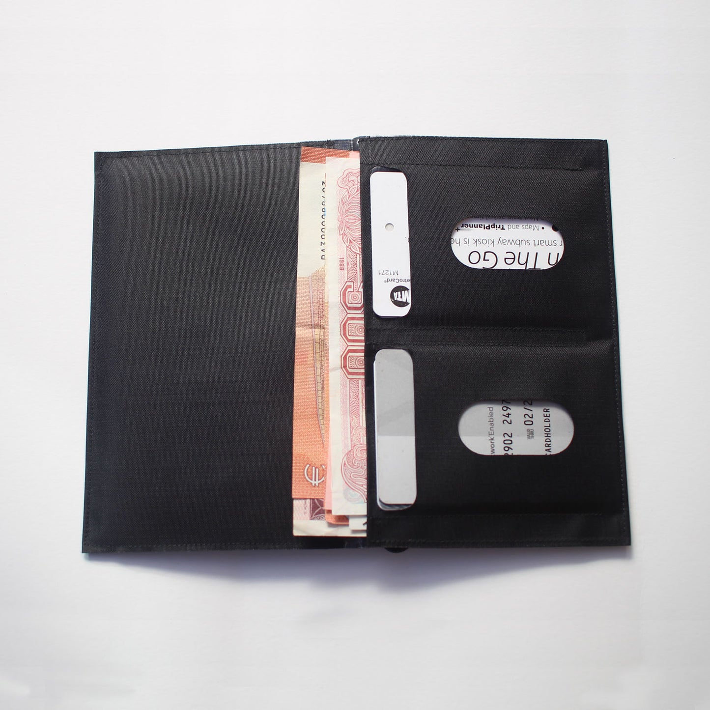 Travel Wallet, H03, Black, w/ Fisher Stowaway Space, with Dyneema® Composite Fabric Hybrid